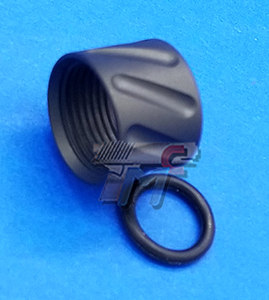 5KU Diagonals Knurled Thread Protector (14mm-) (Black) - Click Image to Close